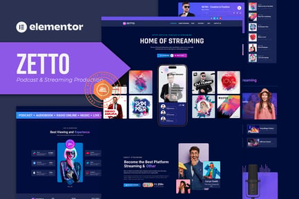 Zetto – Podcast and Streaming Production Elementor Template Kit – WordpreDownload.COM