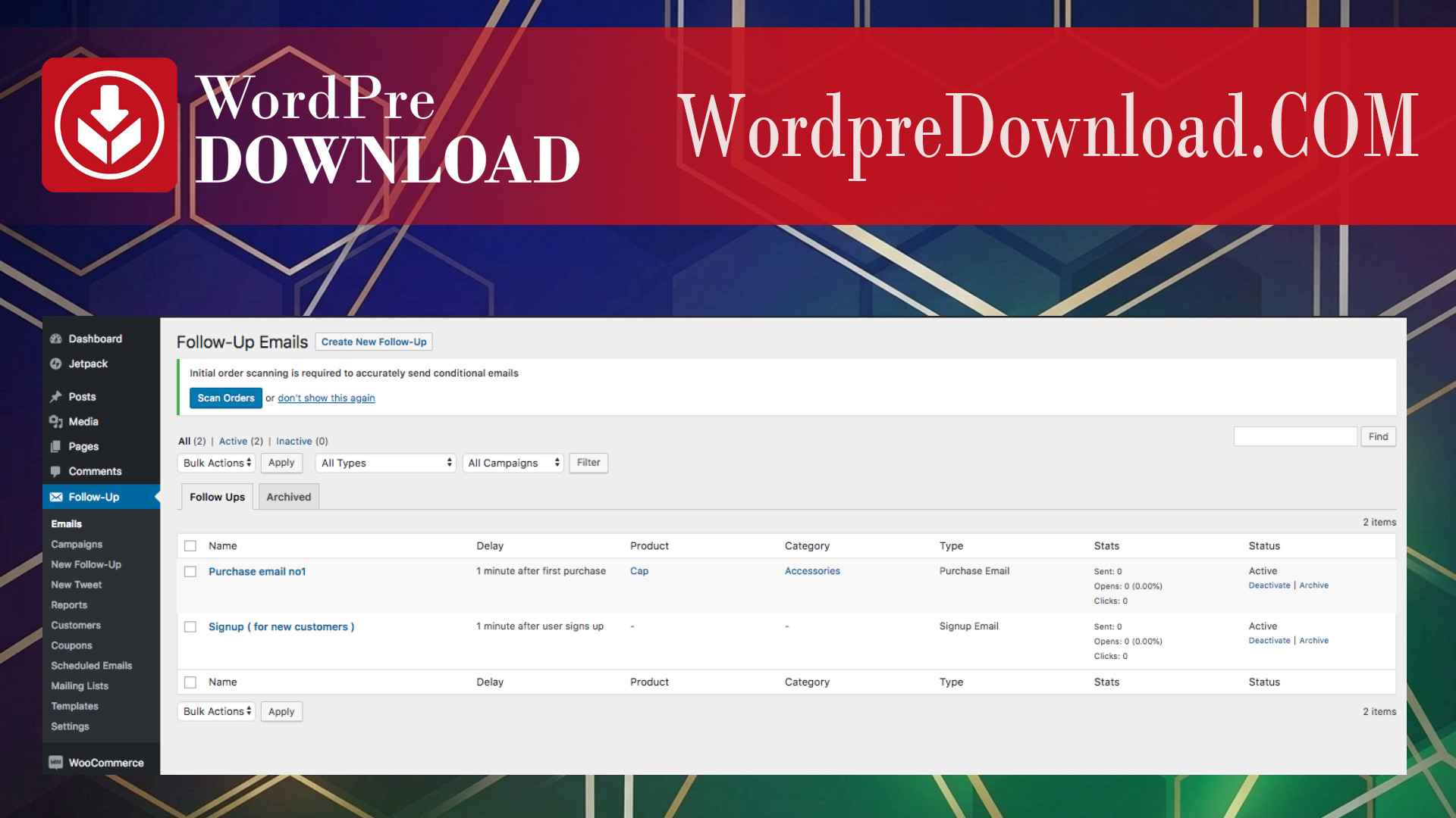WooCommerce Follow-Up Emails – WordpreDownload.COM
