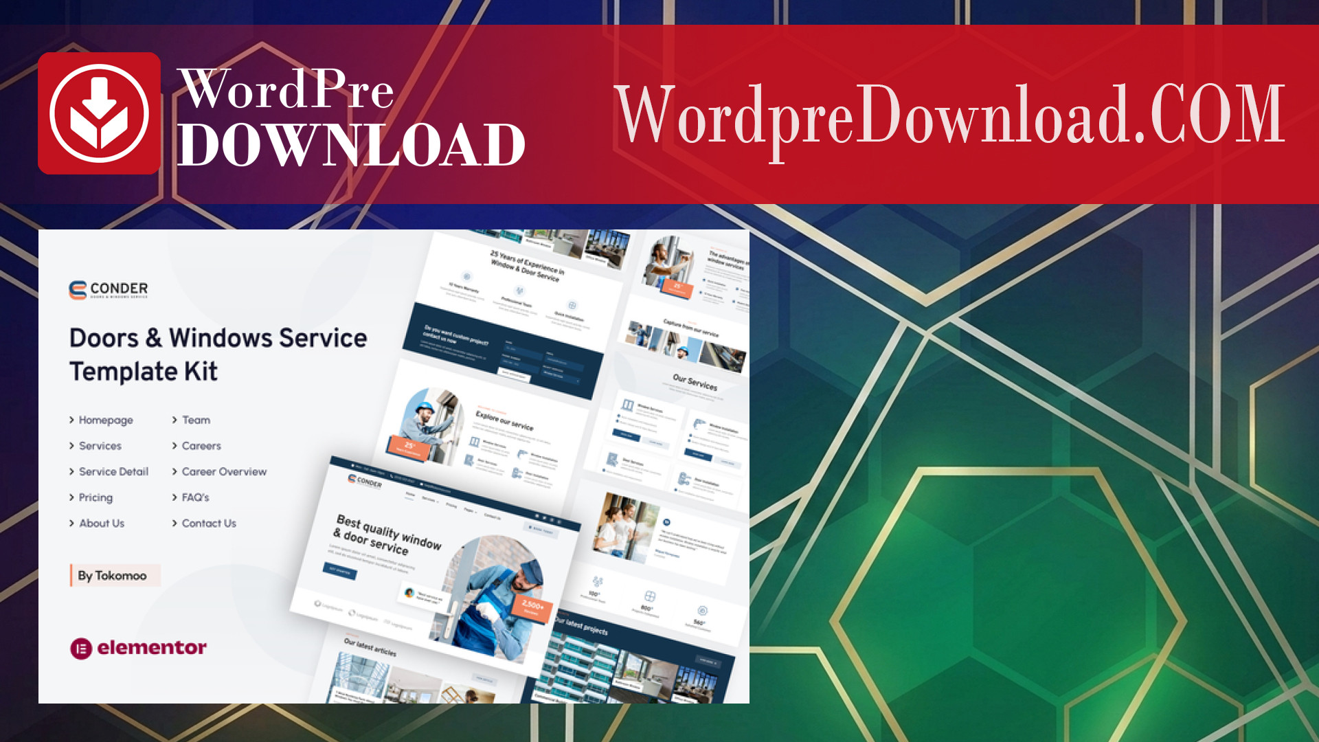 Conder – Doors & Windows Service Elementor Template Kit – WordpreDownload.COM
