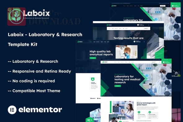Laboix – Laboratory and Research Elementor Template Kit – WordpreDownload.COM