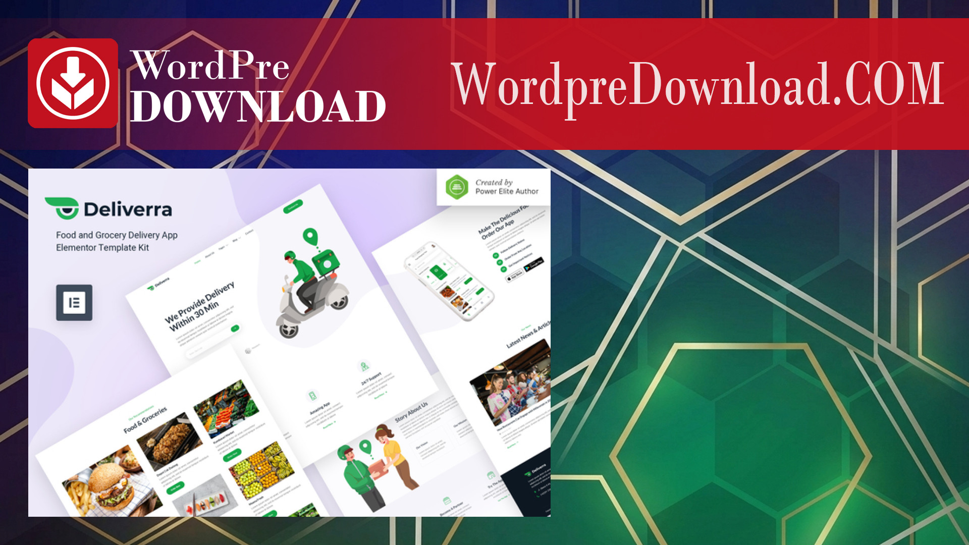 Deliverra – Food and Grocery Delivery App Elementor Template Kit – WordpreDownload.COM