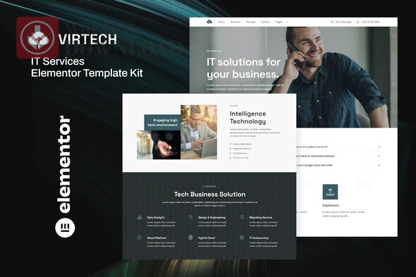 VirTech – IT Services Elementor Template Kit – Wordpredownload.com