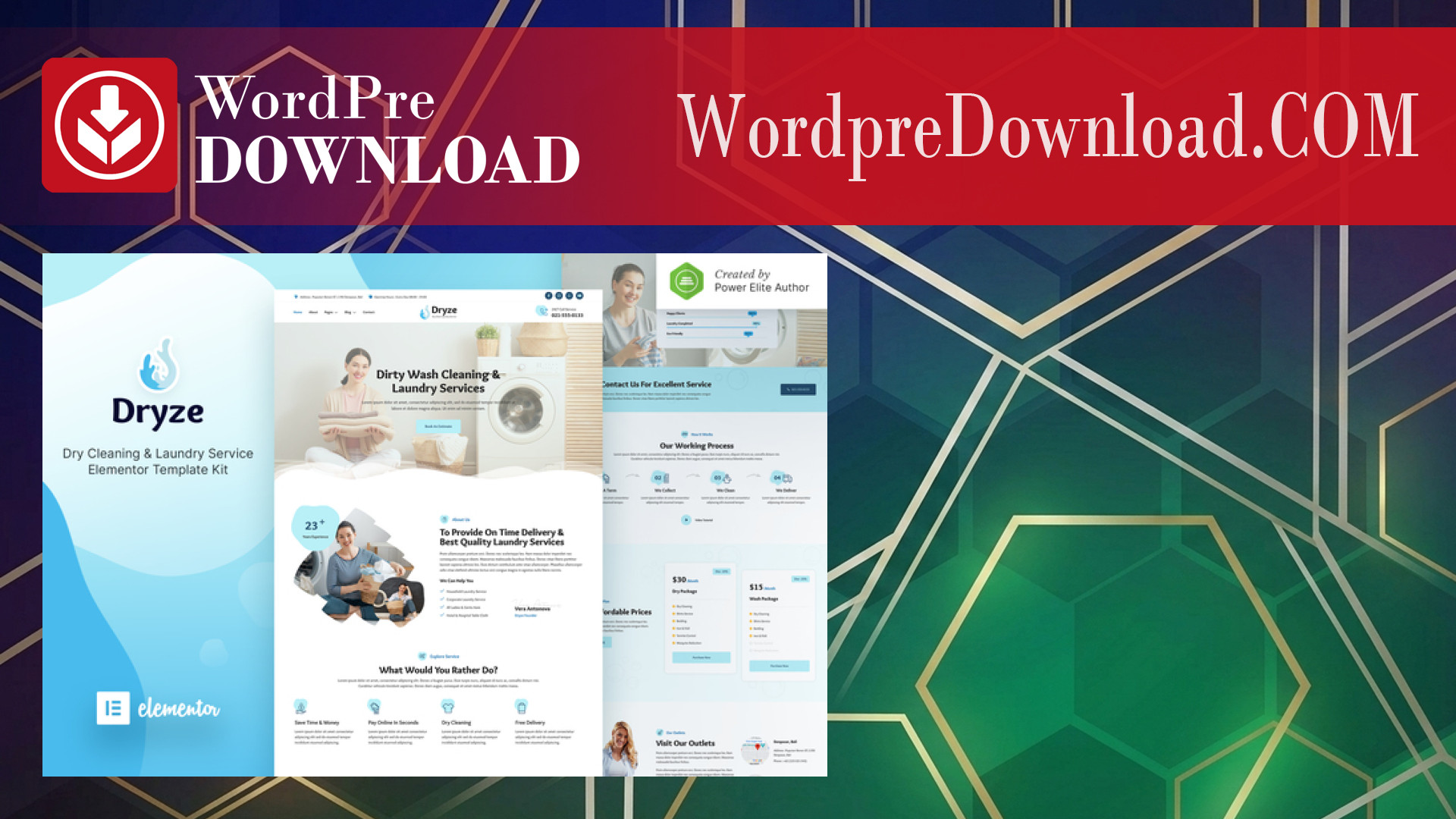 Dryze – Dry Cleaning and Laundry Service Elementor Template Kit – Wordpredownload.com