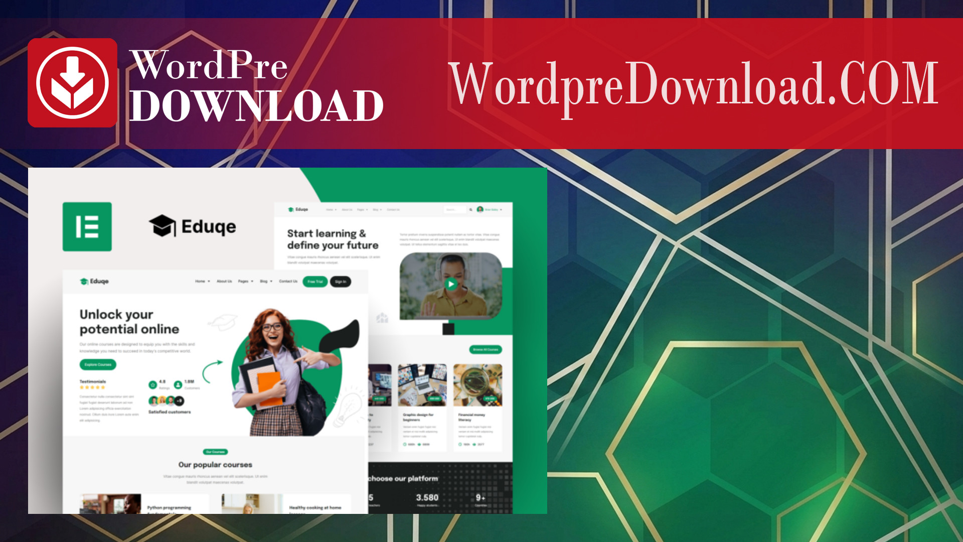 Eduqe – Online Courses Elementor Pro Template Kit – WordpreDownload.COM