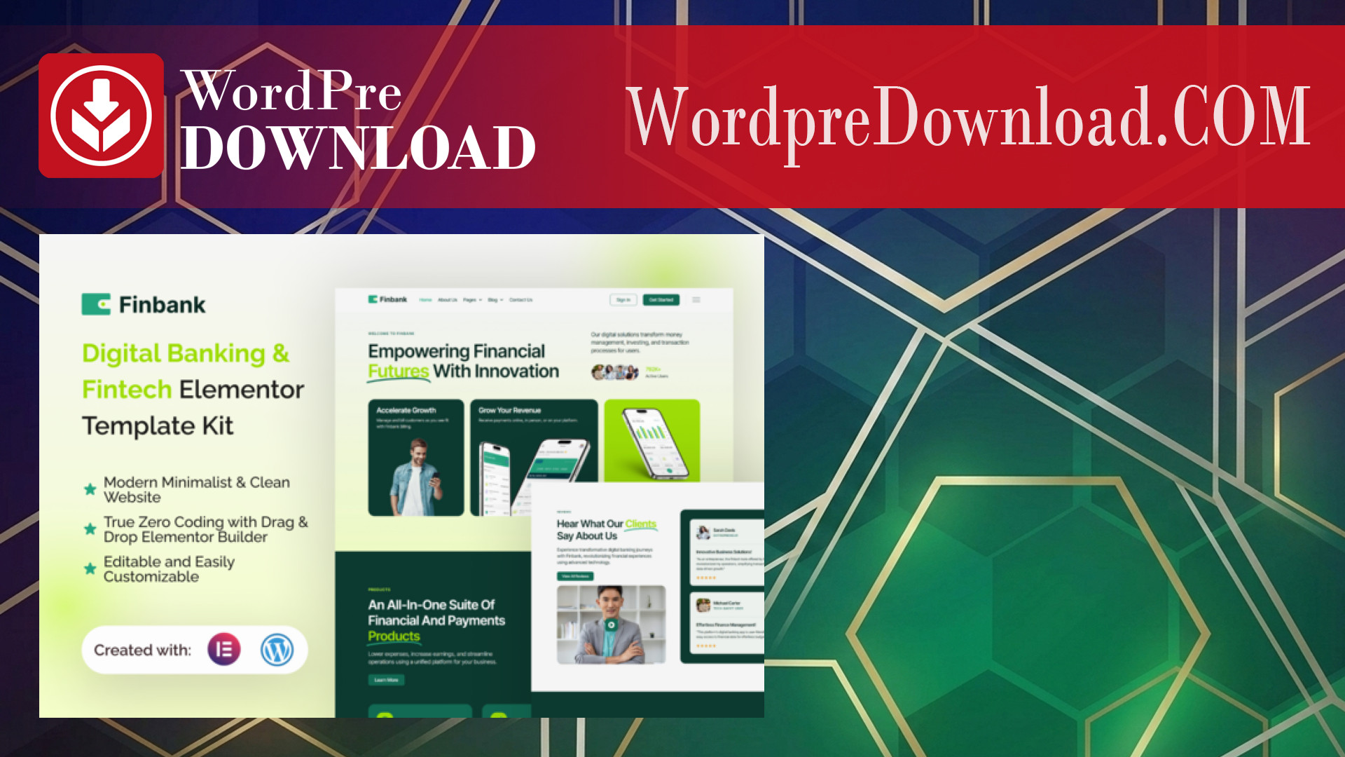 Finbank – Digital Banking and Fintech Elementor Template Kit – WordpreDownload.COM
