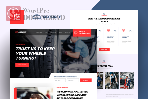 Motorfy – Car Service and Maintenance Elementor Template Kit – Wordpredownload.com