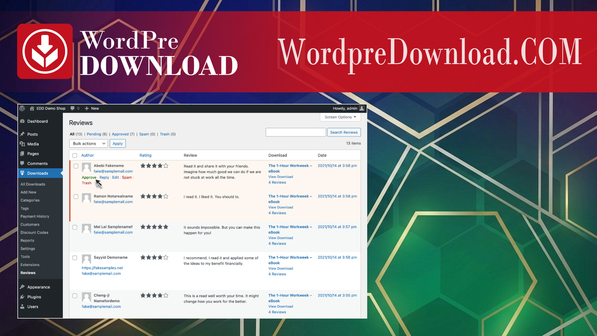 Easy Digital Downloads Reviews Add-on – WordpreDownload.COM