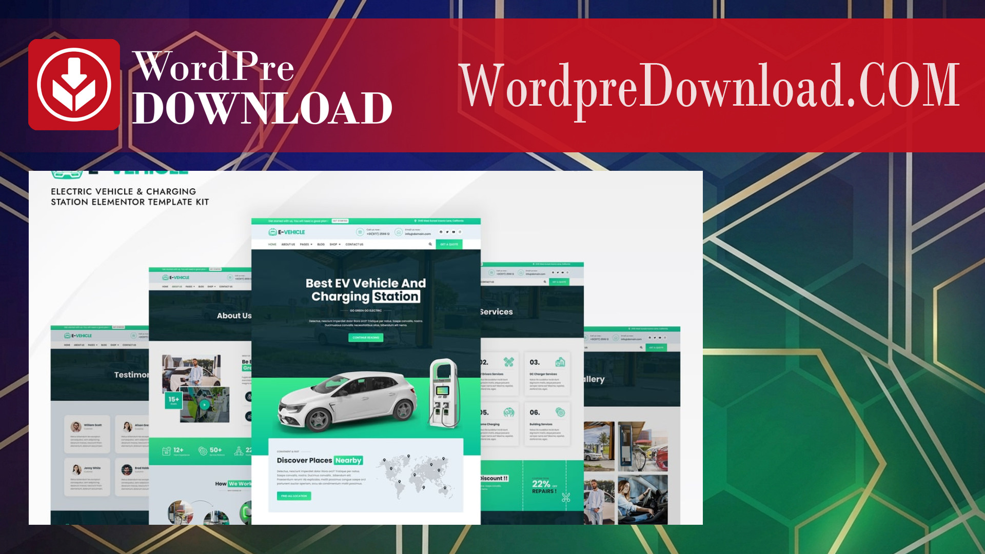 EVehicle – Electric Vehicle and Charging Station Elementor Template Kit – WordpreDownload.COM