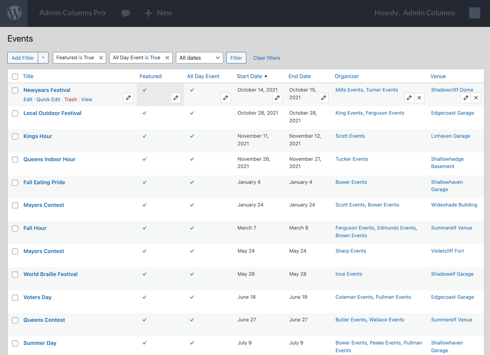 Admin Columns Pro Events Calendar – WordpreDownload.COM