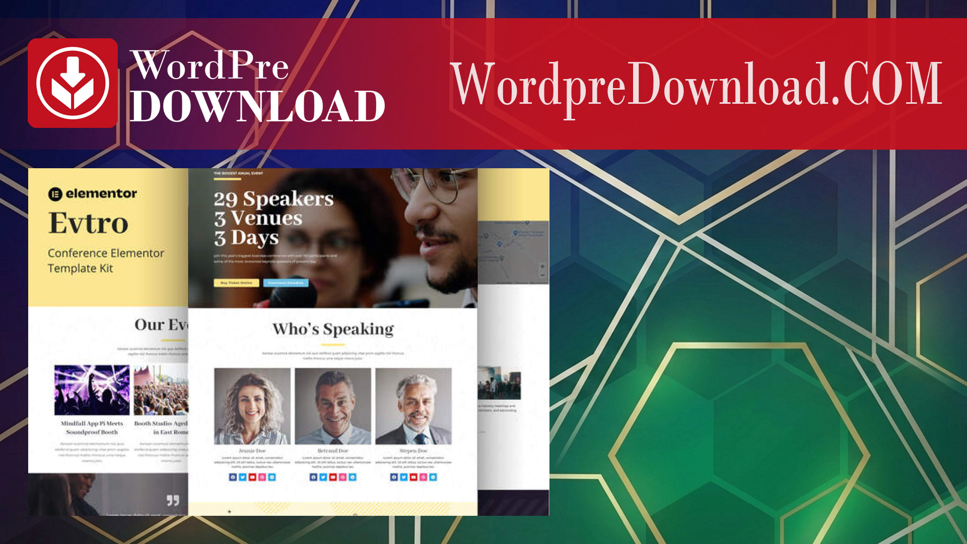 Evtro – Conference Event Elementor Template Kit – WordpreDownload.COM