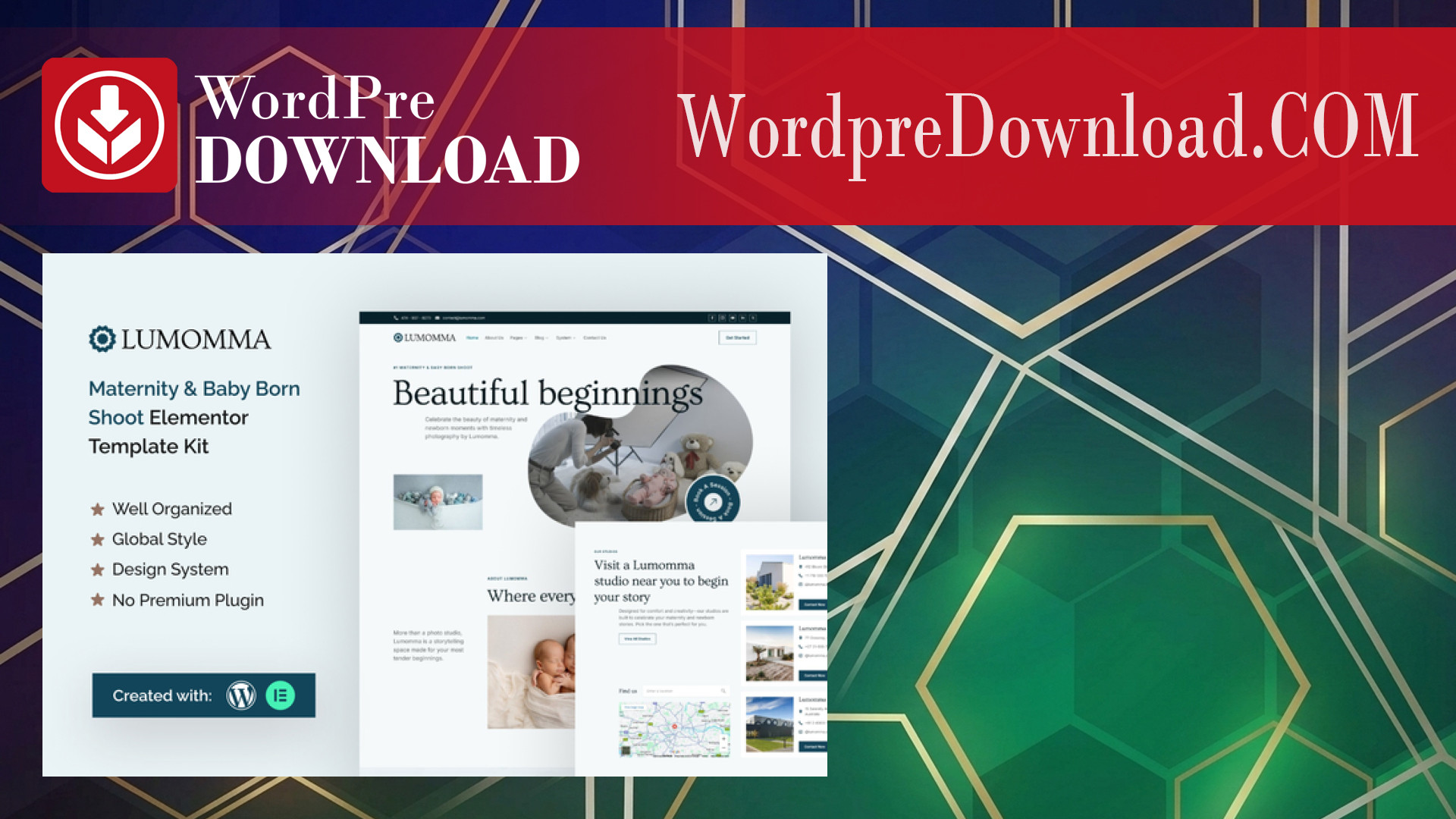 Lumomma Maternity and Baby Born Shoot Elementor Template Kit – WordpreDownload.COM