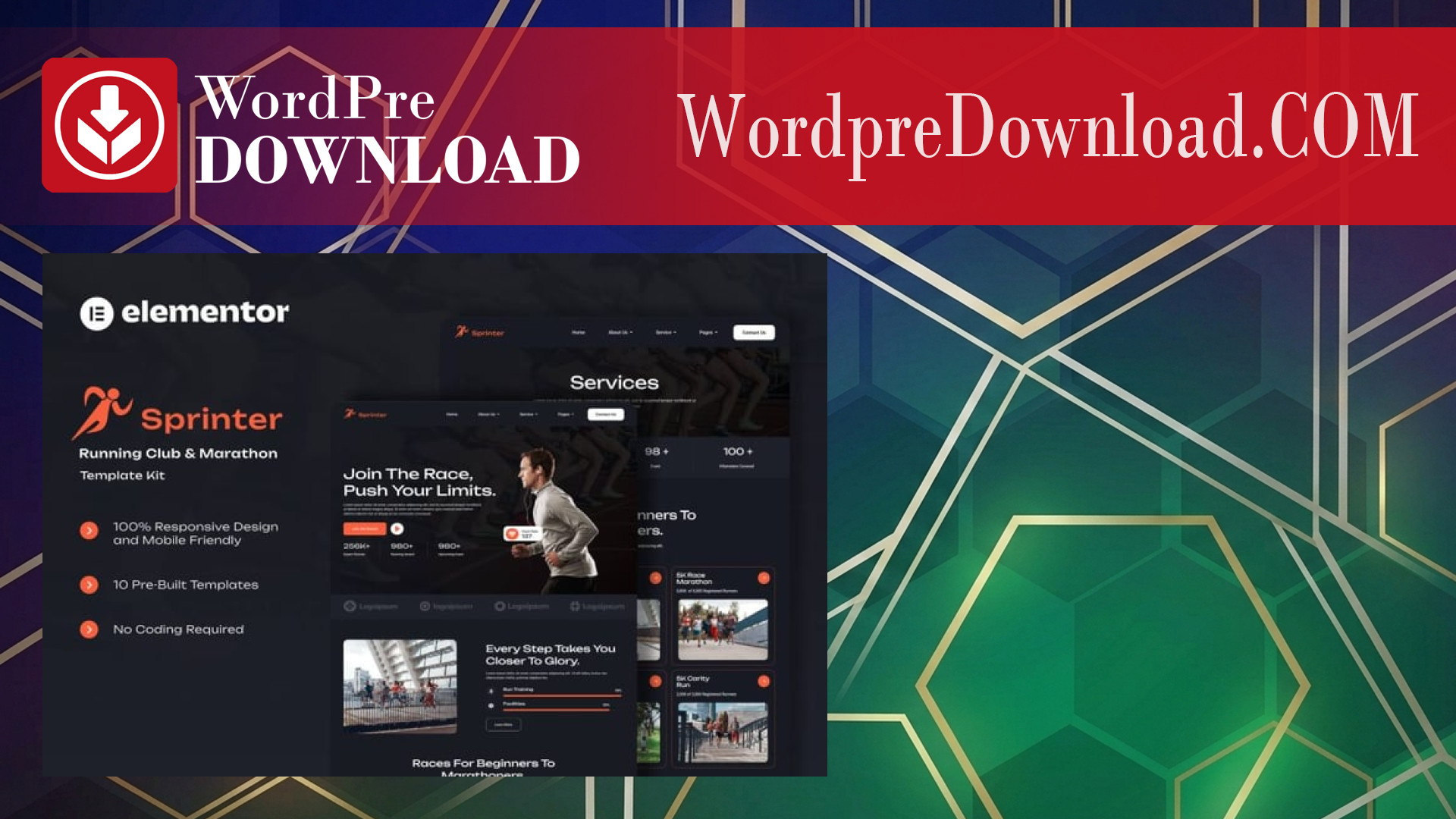 Sprinter – Running Club and Marathon Elementor Template Kit – WordpreDownload.COM