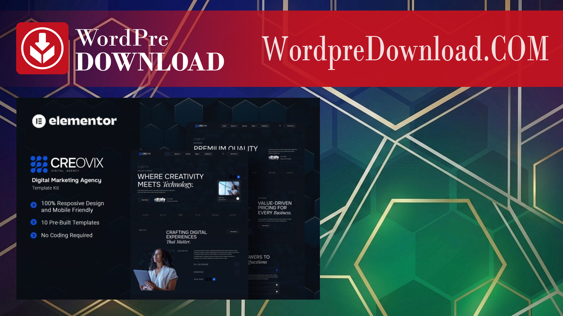 Creovix – Digital Marketing Agency Elementor Template Kit – WordpreDownload.COM