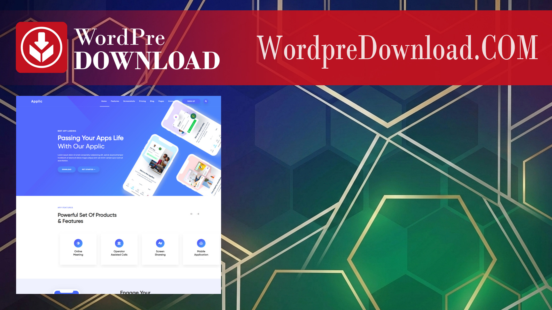 Applic – App Landing WordPress Theme – WordpreDownload.COM