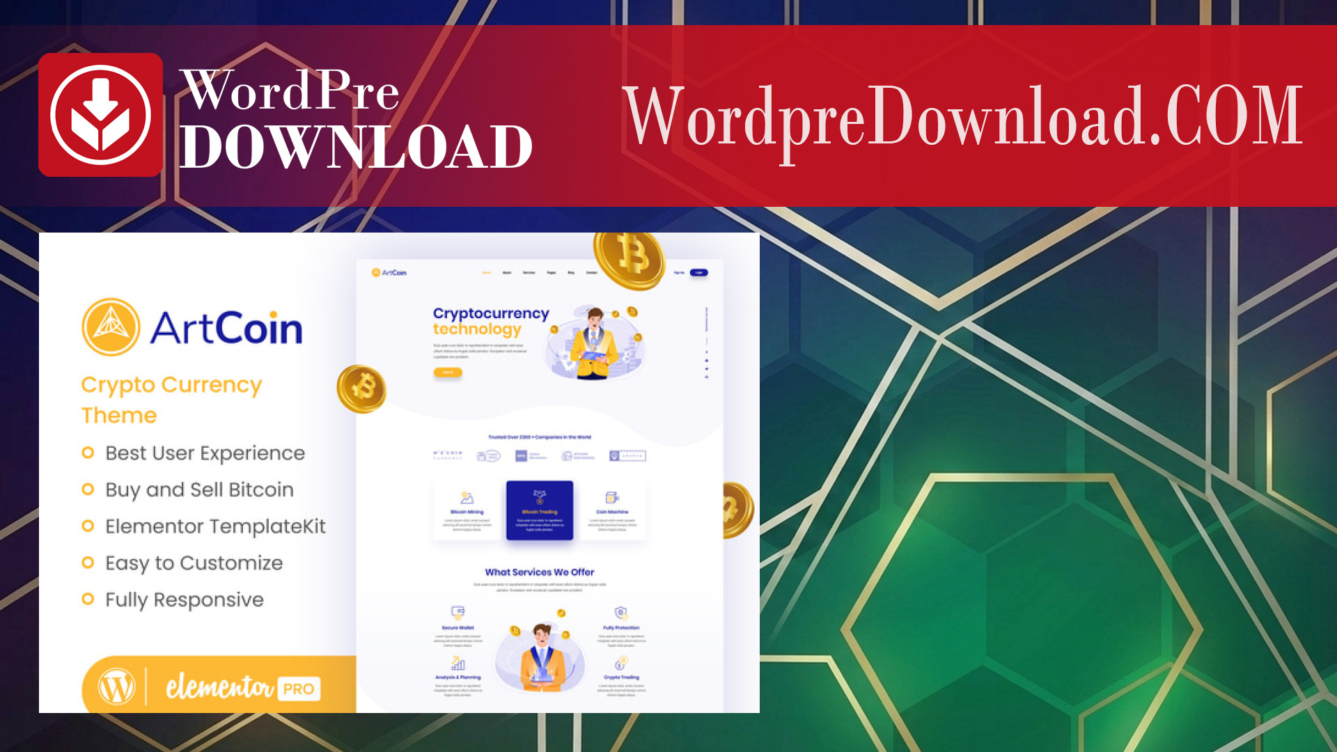 ArtCoin | Bitcoin and Cryptocurrency Elementor Template Kit – WordpreDownload.COM