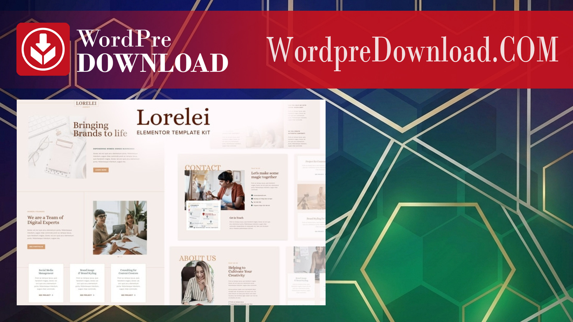 Lorelei – Feminine Business Elementor Template Kit – WordpreDownload.COM