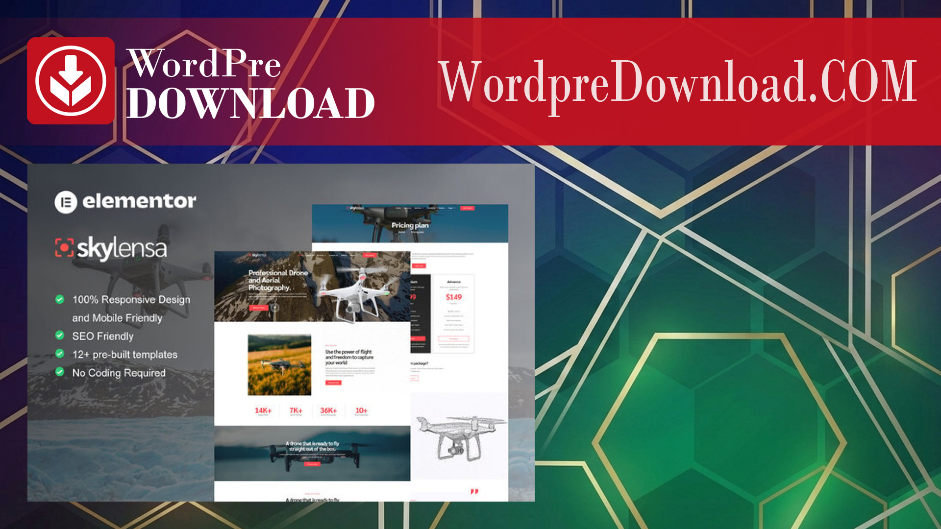 Skylensa – Aerial Photography and Videography Elementor Template Kit – WordpreDownload.COM