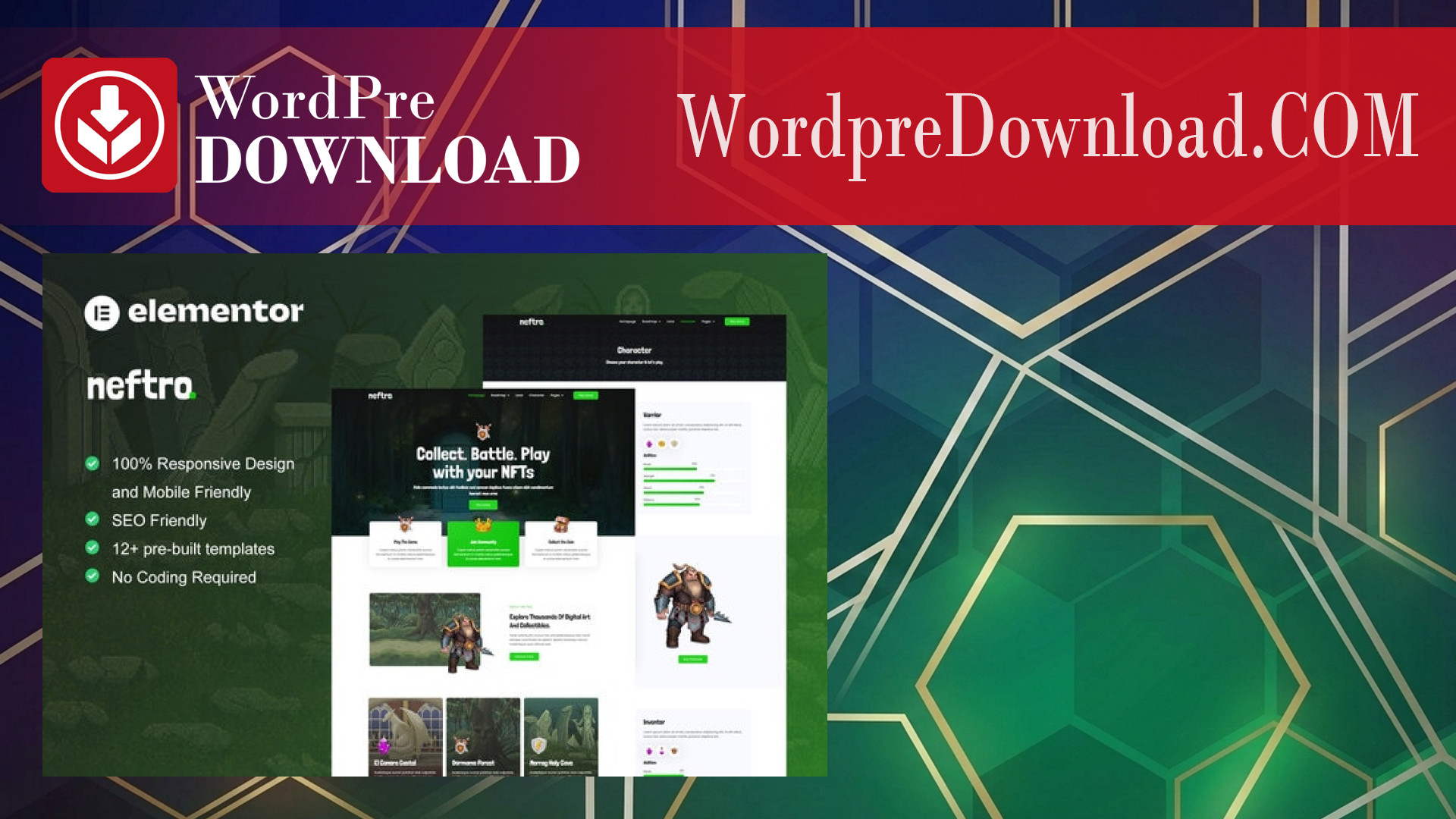 Neftro – Game NFT Elementor Template Kit – WordpreDownload.COM