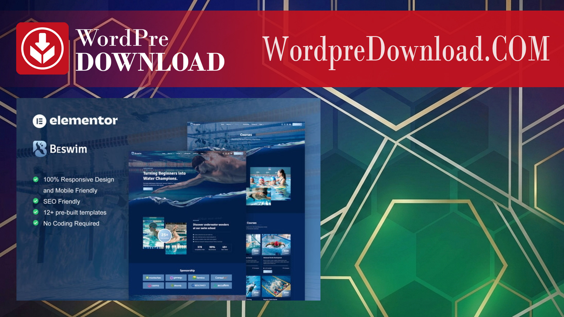 Beswim – Swimming Courses and Training Elementor Pro Template Kit – WordpreDownload.COM