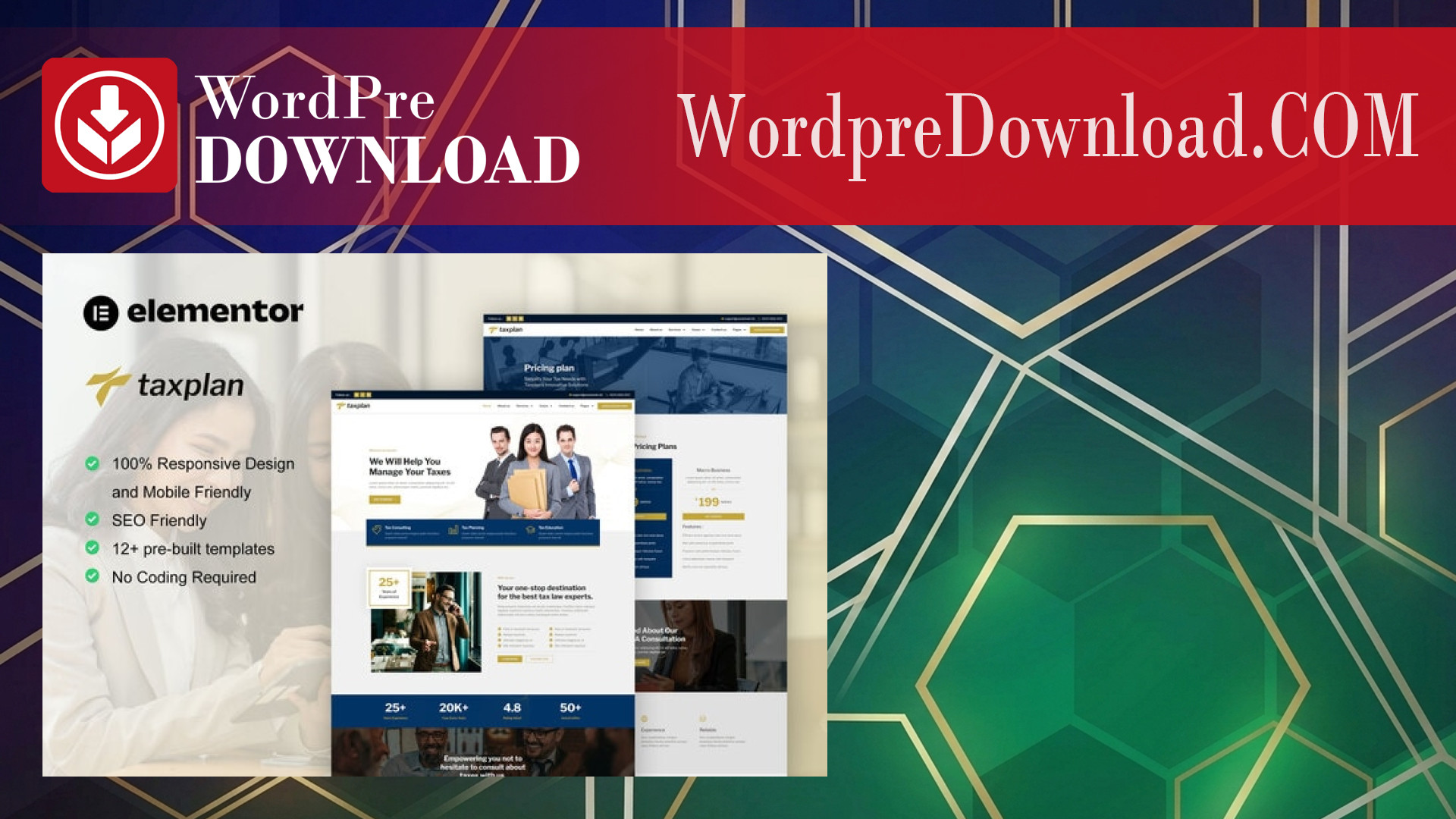 TaxPlan – Tax Advisor and Financial Consulting Elementor Pro Template Kit – WordpreDownload.COM
