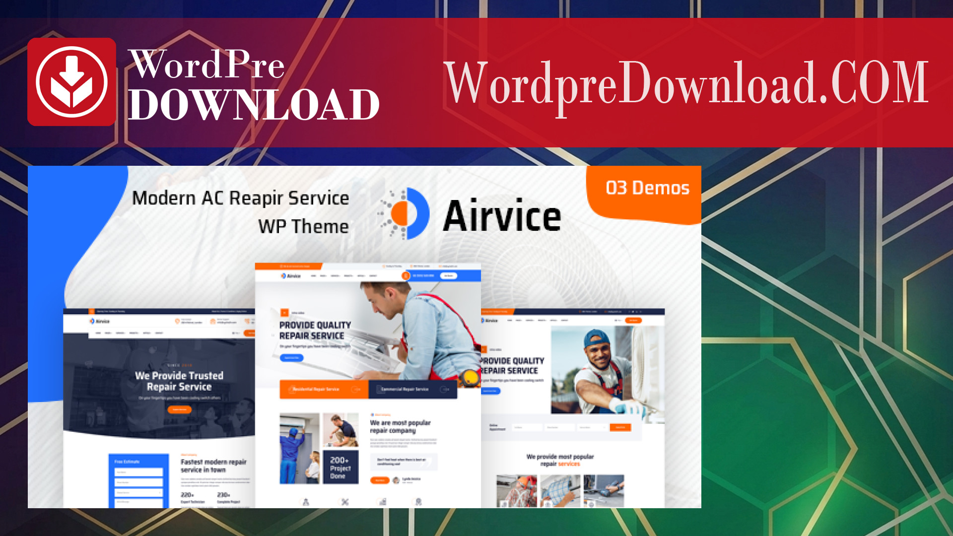 Airvice – AC Repair Services WordPress Theme – WordpreDownload.COM