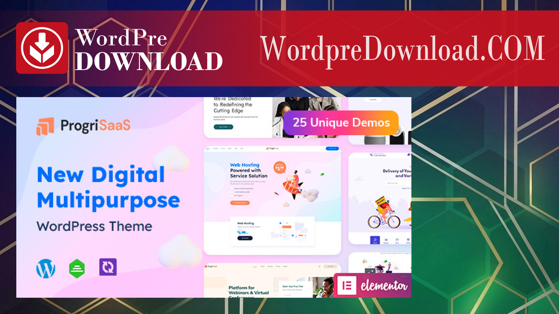 ProgriSaaS – Creative Landing Page WordPress Theme – WordpreDownload.COM