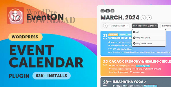 Download EventOn – WordPress Event Calendar Plugin