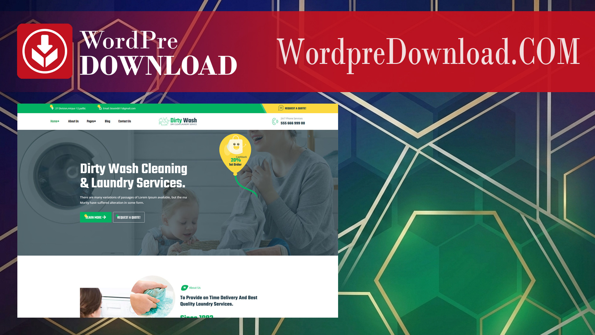 DirtyWash – Dry Cleaning and Laundry Service Elementor Template Kit – WordpreDownload.COM