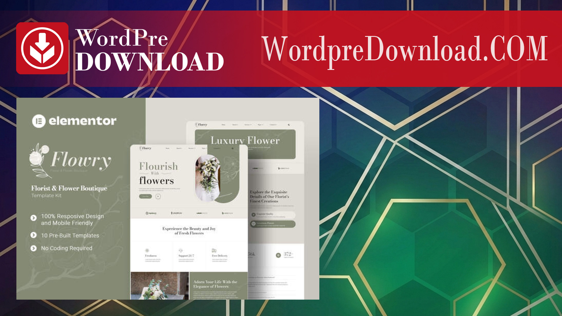Flowry – Florist and Flower Boutique Elementor Template Kit – WordpreDownload.COM