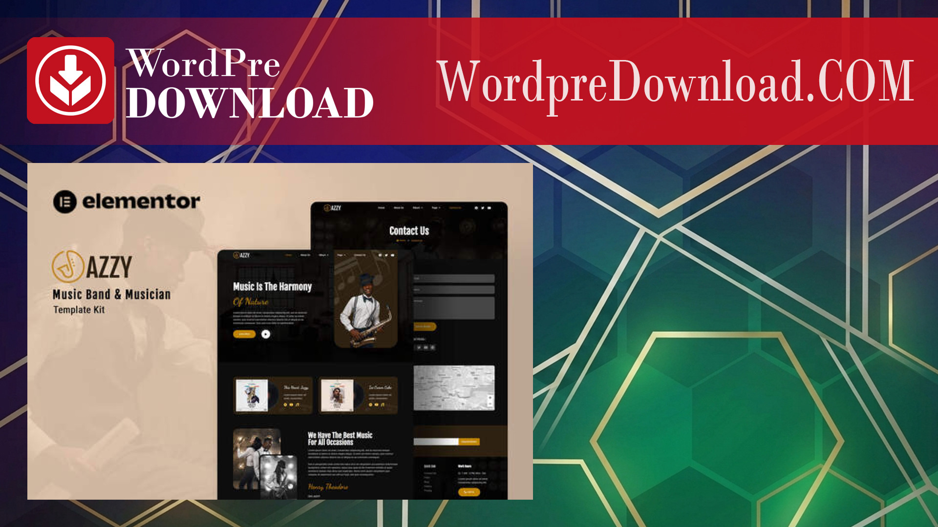 Jazzy – Music Band and Musician Elementor Template Kit – WordpreDownload.COM