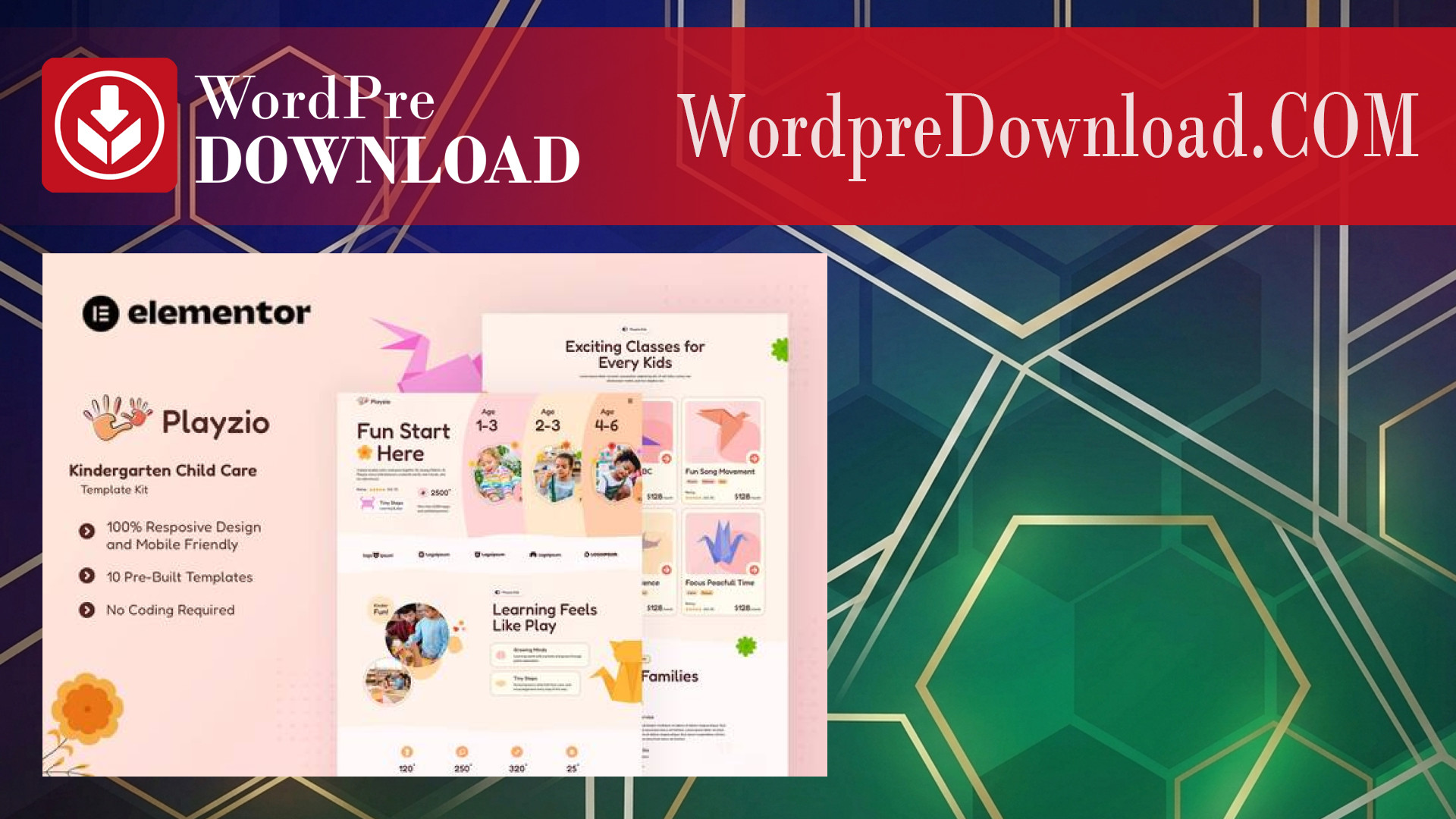 Playzio – Kindergarten Child Care Elementor Template Kit – WordpreDownload.COM
