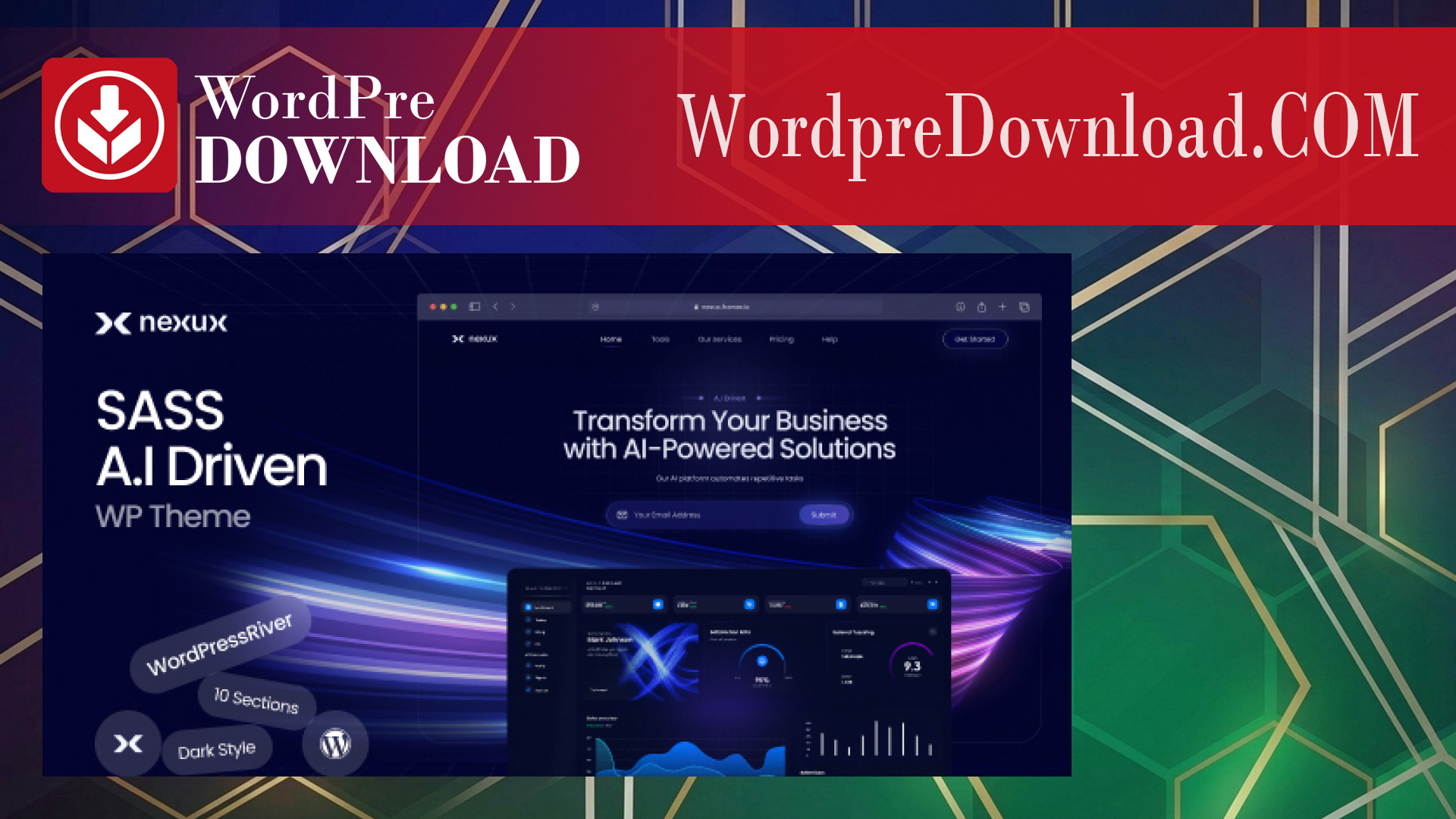 Nexux – AI Saas Landing Page WordPress Theme – WordpreDownload.COM