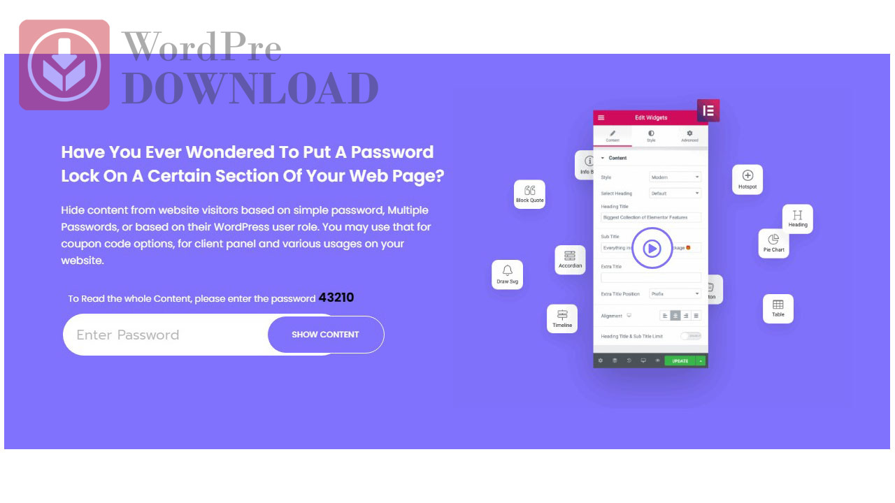 Download Plugin BWD Private Content Locker For Elementor
