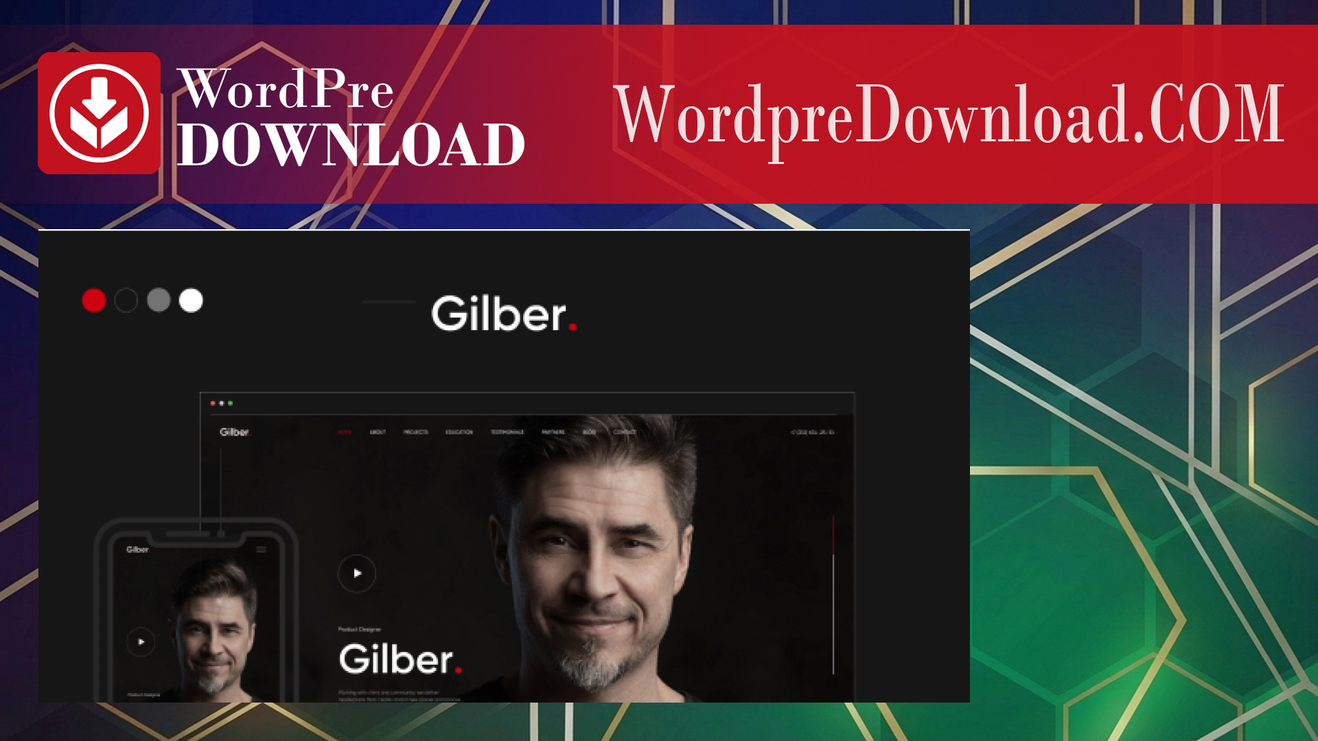 Gilber – Personal CV/Resume WordPress Theme – WordpreDownload.COM