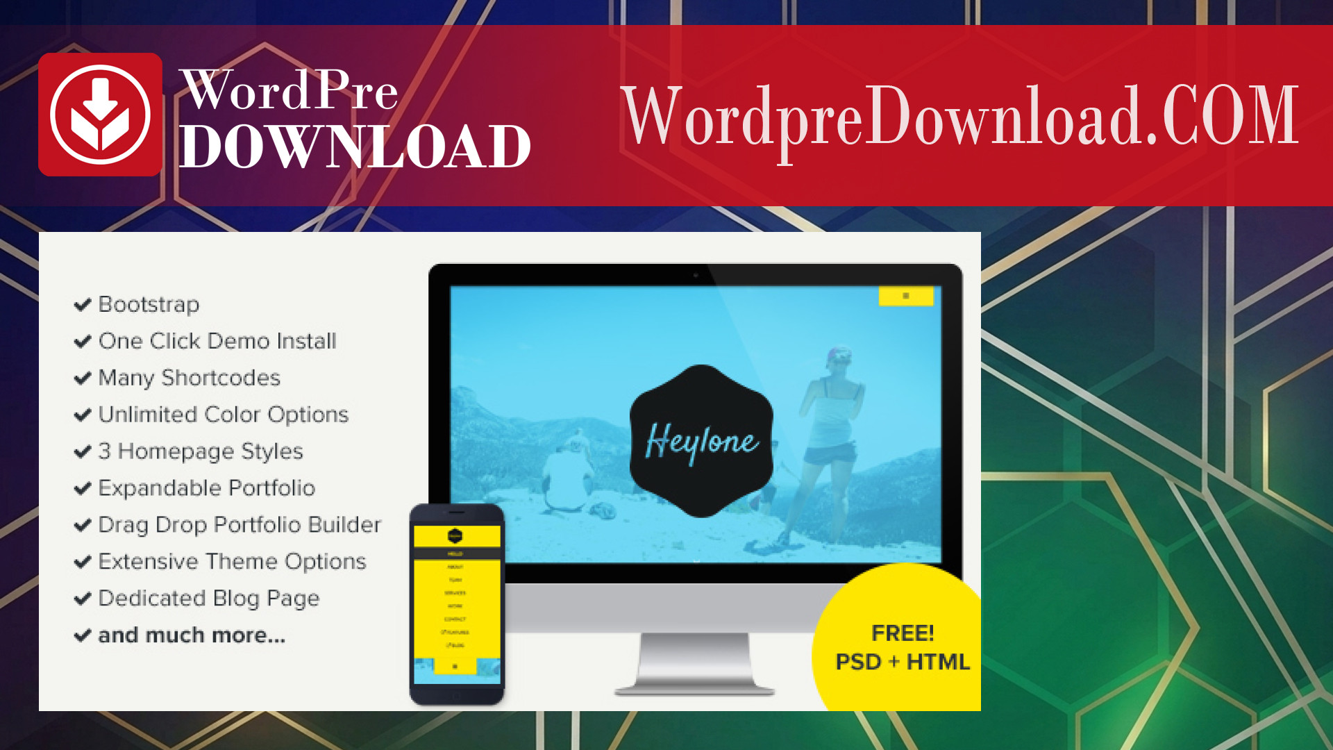 Heylone – One Page Parallax WordPress Theme – WordpreDownload.COM