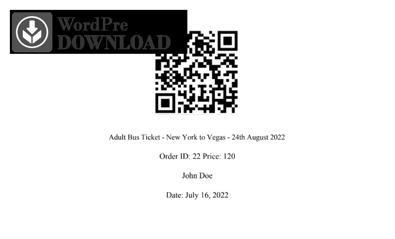 WooCommerce Event QR Code Email Tickets – WordpreDownload.COM