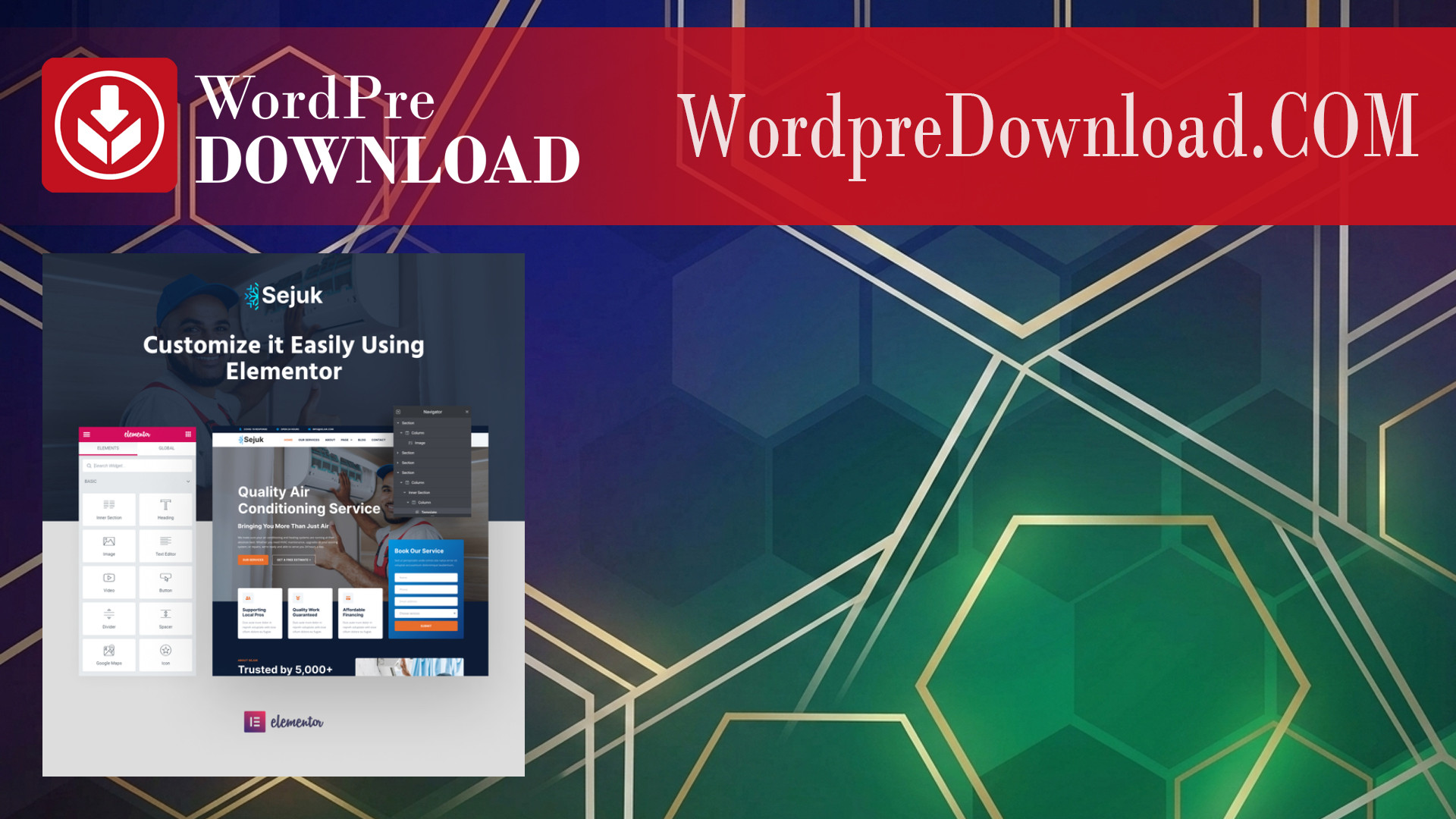 Sejuk – Air Conditioner and HVAC Repair Service Elementor Pro Template Kit – WordpreDownload.COM