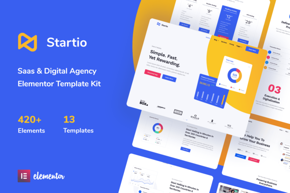 Startio – Saas and Digital Agency Elementor Template Kit – Wordpredownload.com