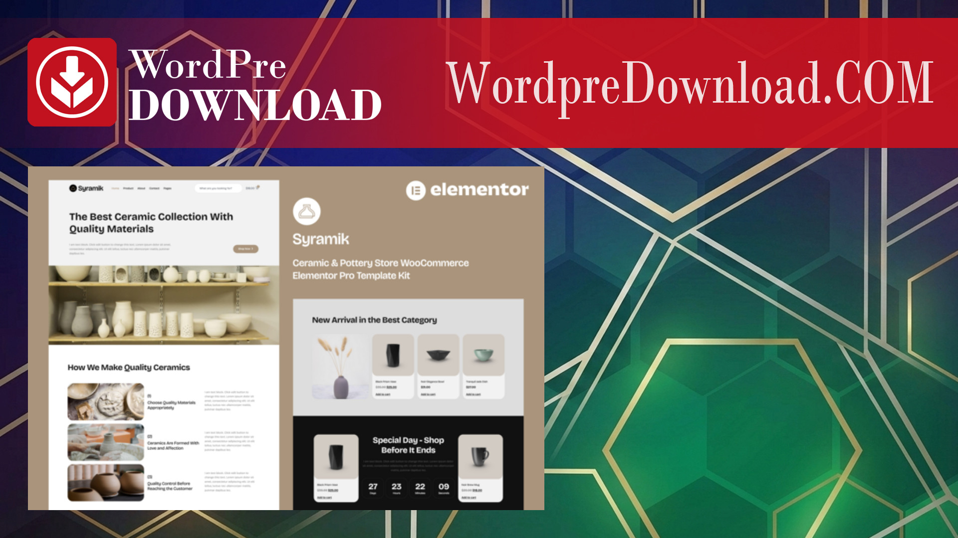 Syramik – Ceramic and Pottery Store WooCommerce Elementor Pro Template Kit – WordpreDownload.COM