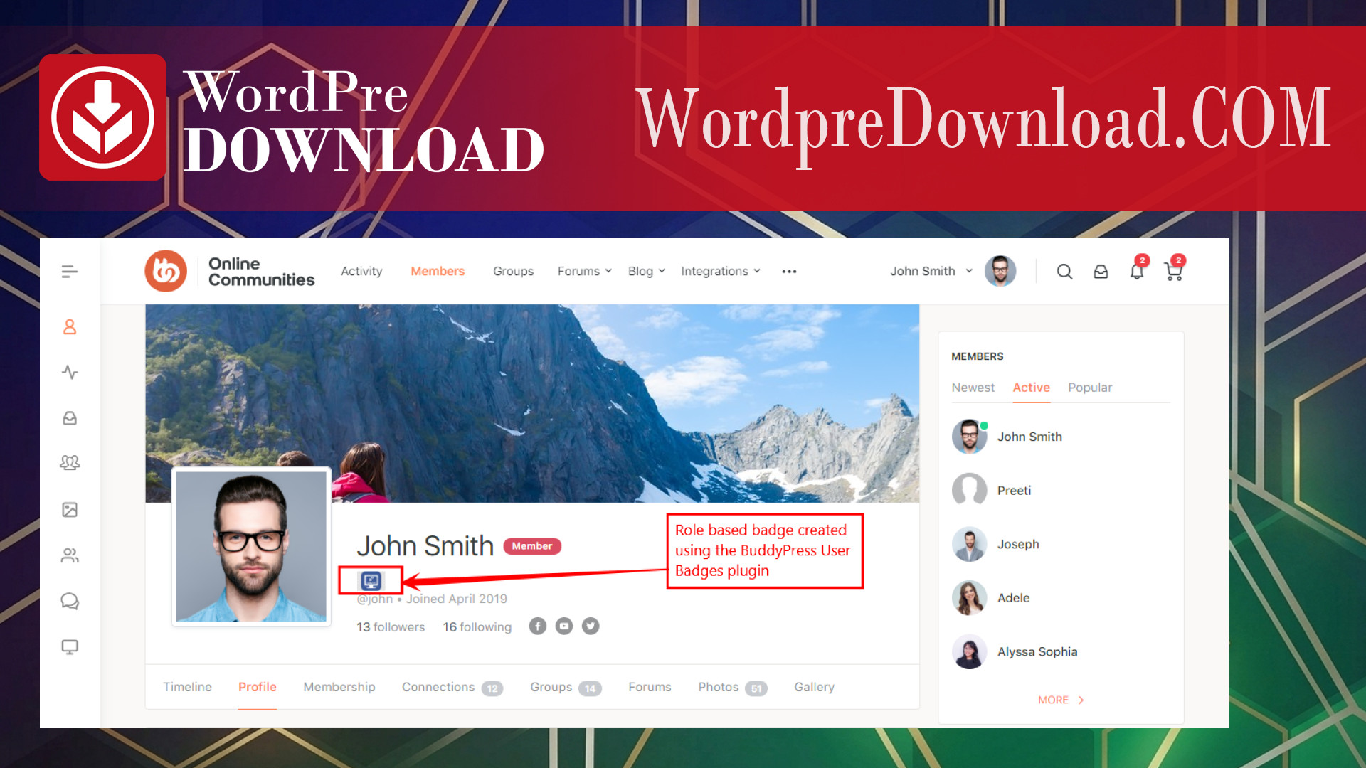 BuddyPress User Badges – Wordpredownload.com