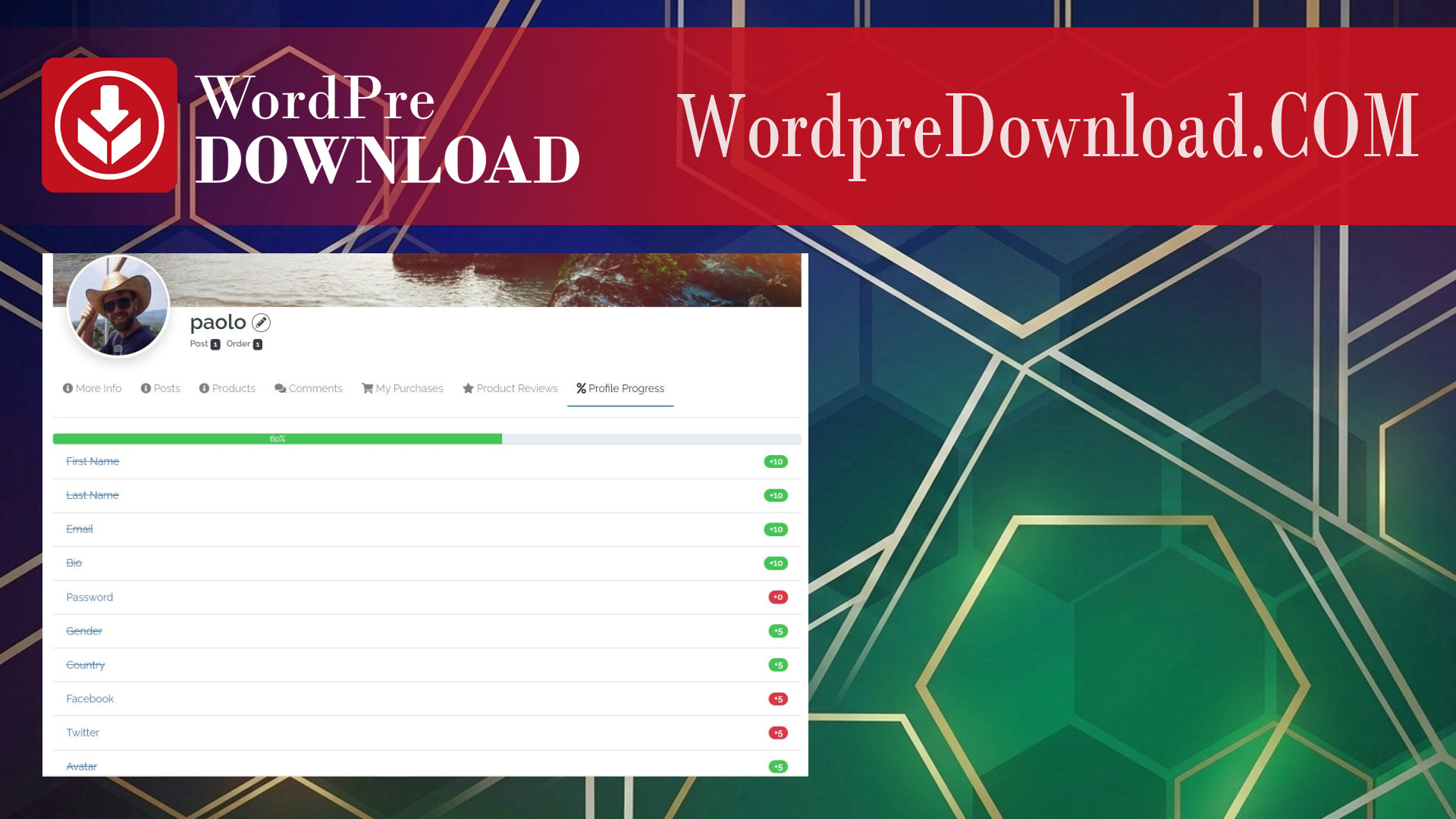 UsersWP Profile Progress – WordpreDownload.COM