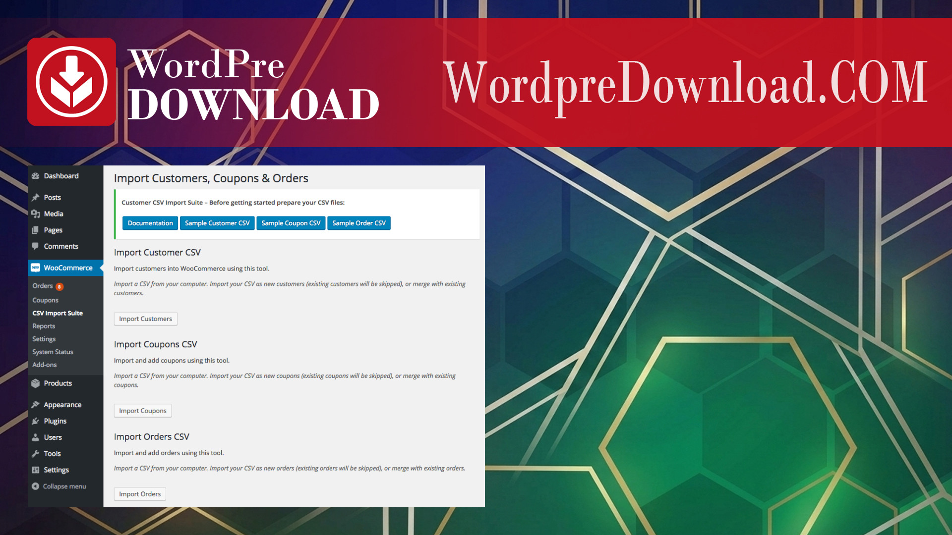 WooCommerce Customer Order Coupons CSV Import Suite – WordpreDownload.COM