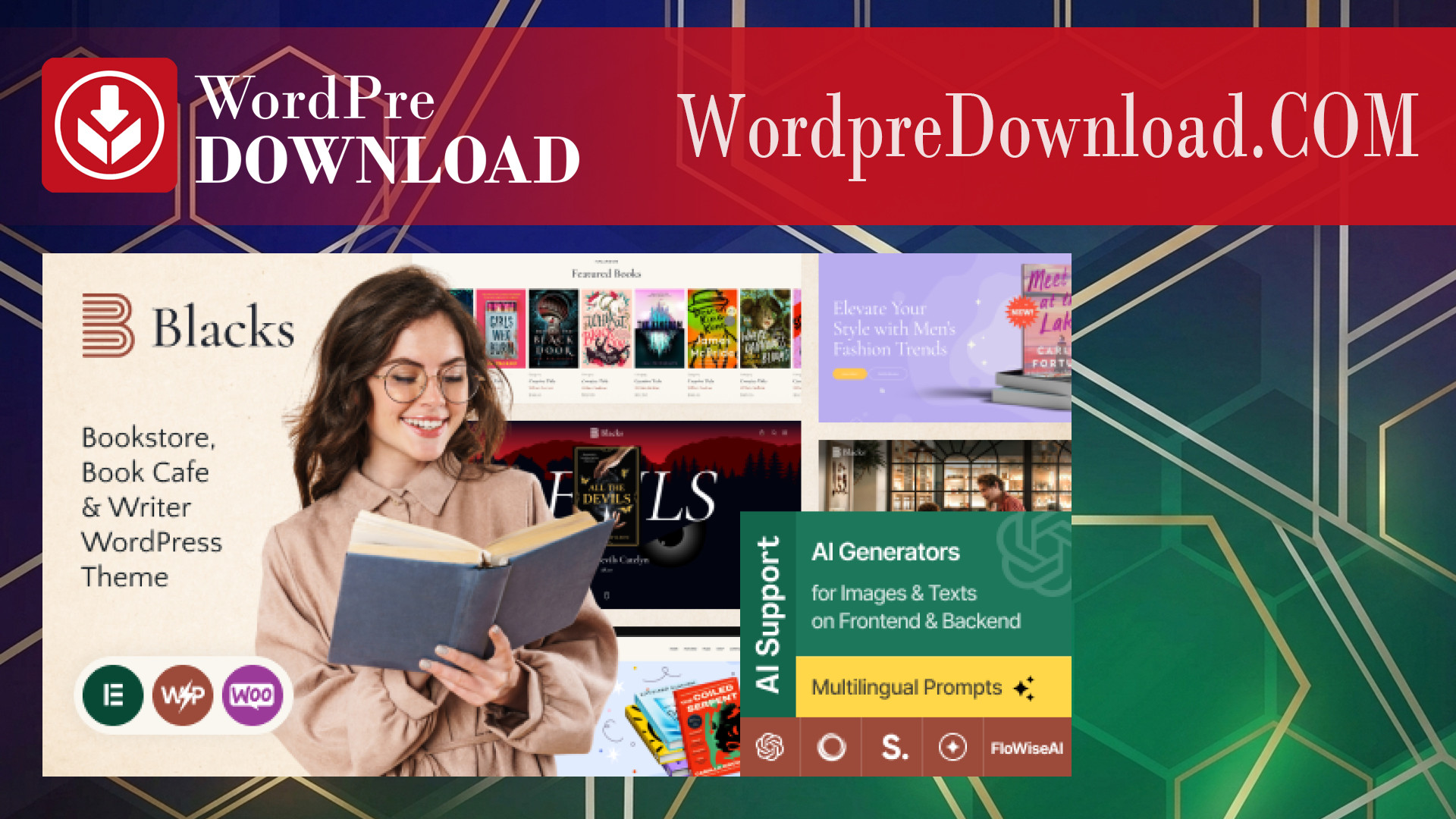 Blacks – Book Store, Book Cafe and Writer WordPress Theme – WordpreDownload.COM