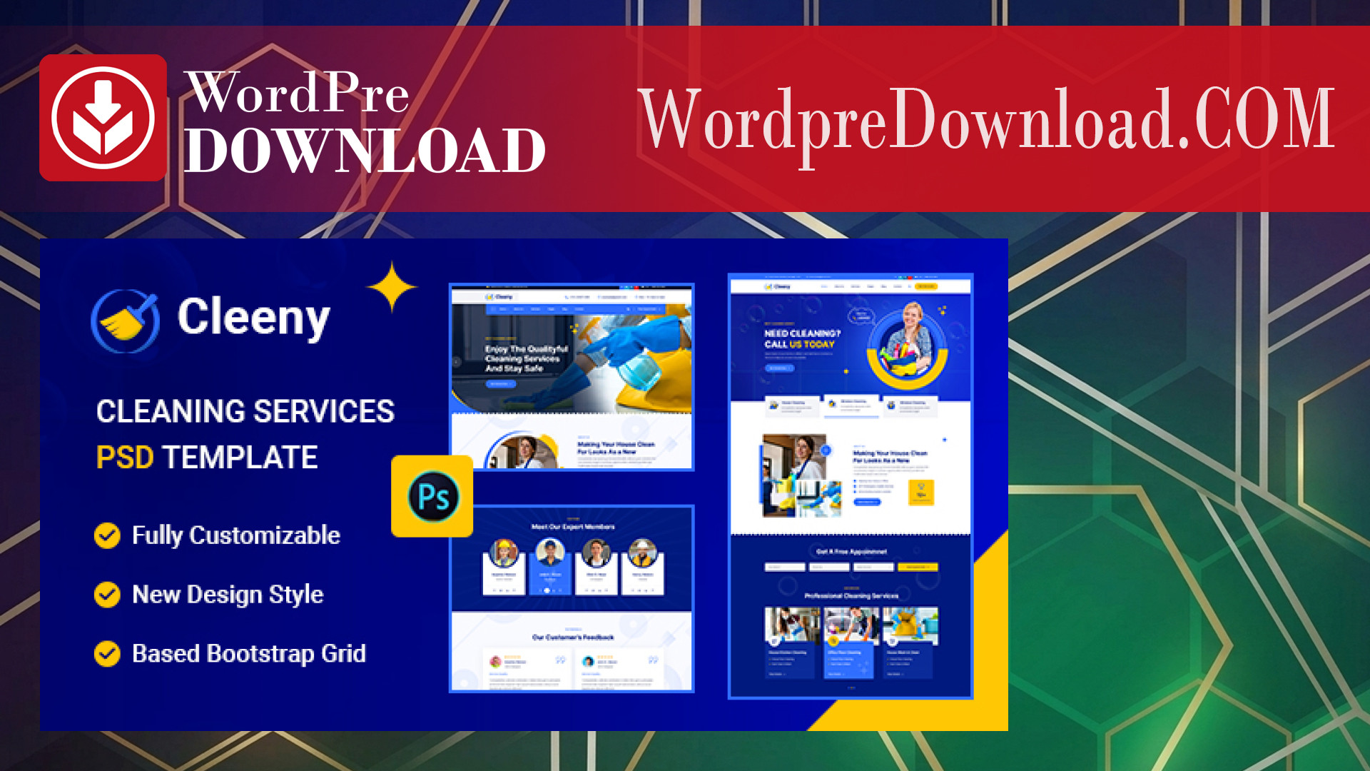 Cleeny - Cleaning Services And Repair Company WordPress Theme - WordpreDownload.COM