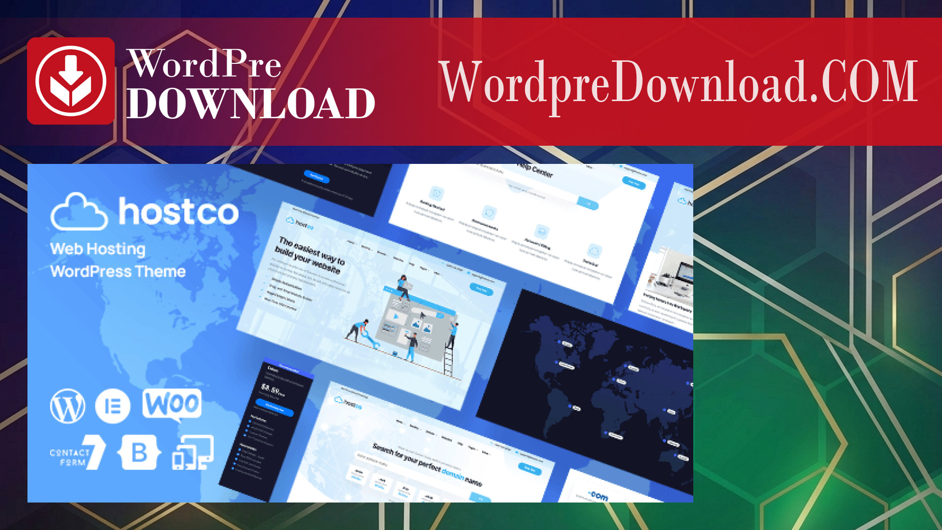 Hostco - Hosting Service WordPress Theme - WordpreDownload.COM