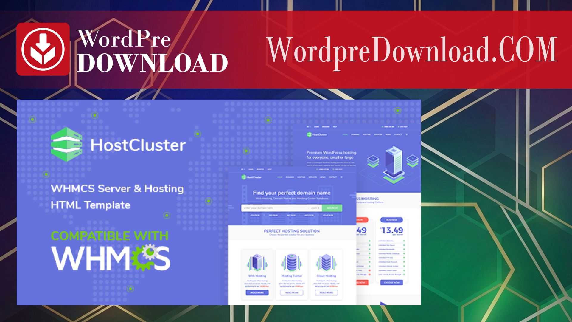 HostCluster WHMCS Server & Hosting Theme – WordpreDownload.COM