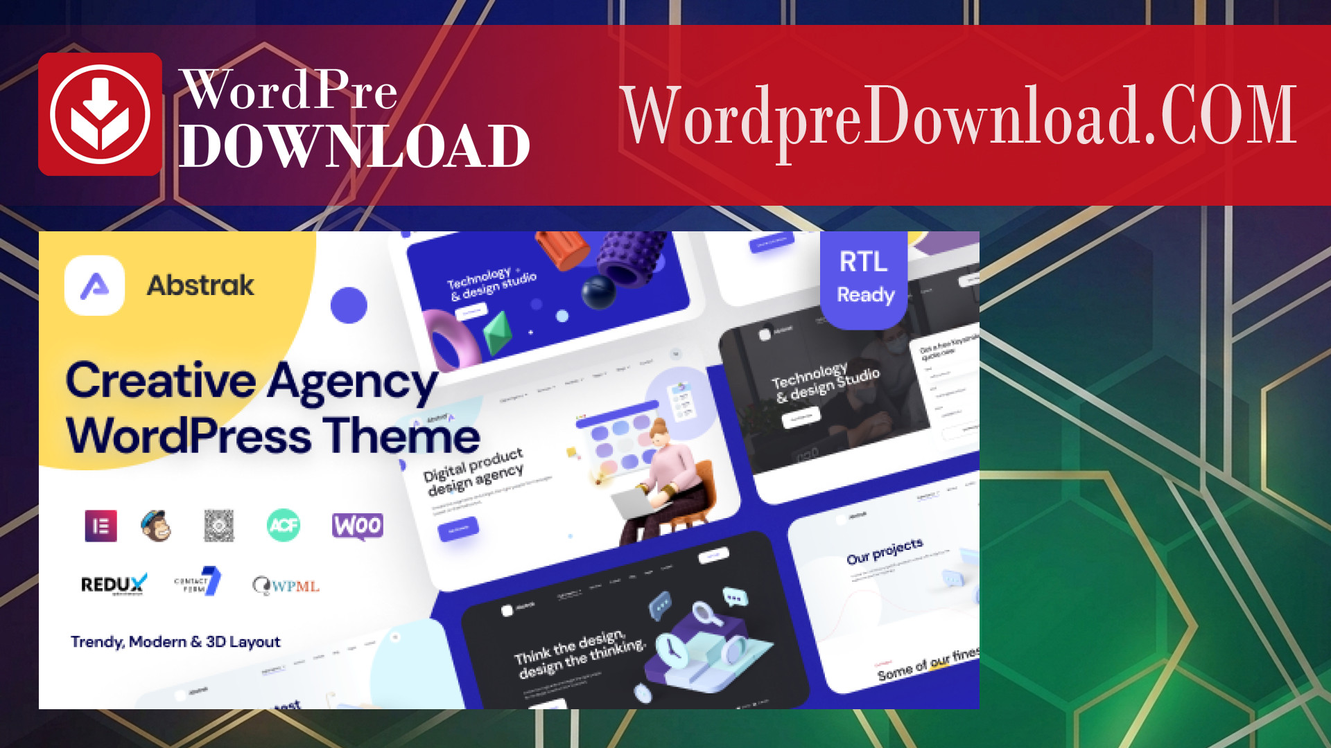 Abstrak – Creative Agency WordPress Theme – WordpreDownload.COM