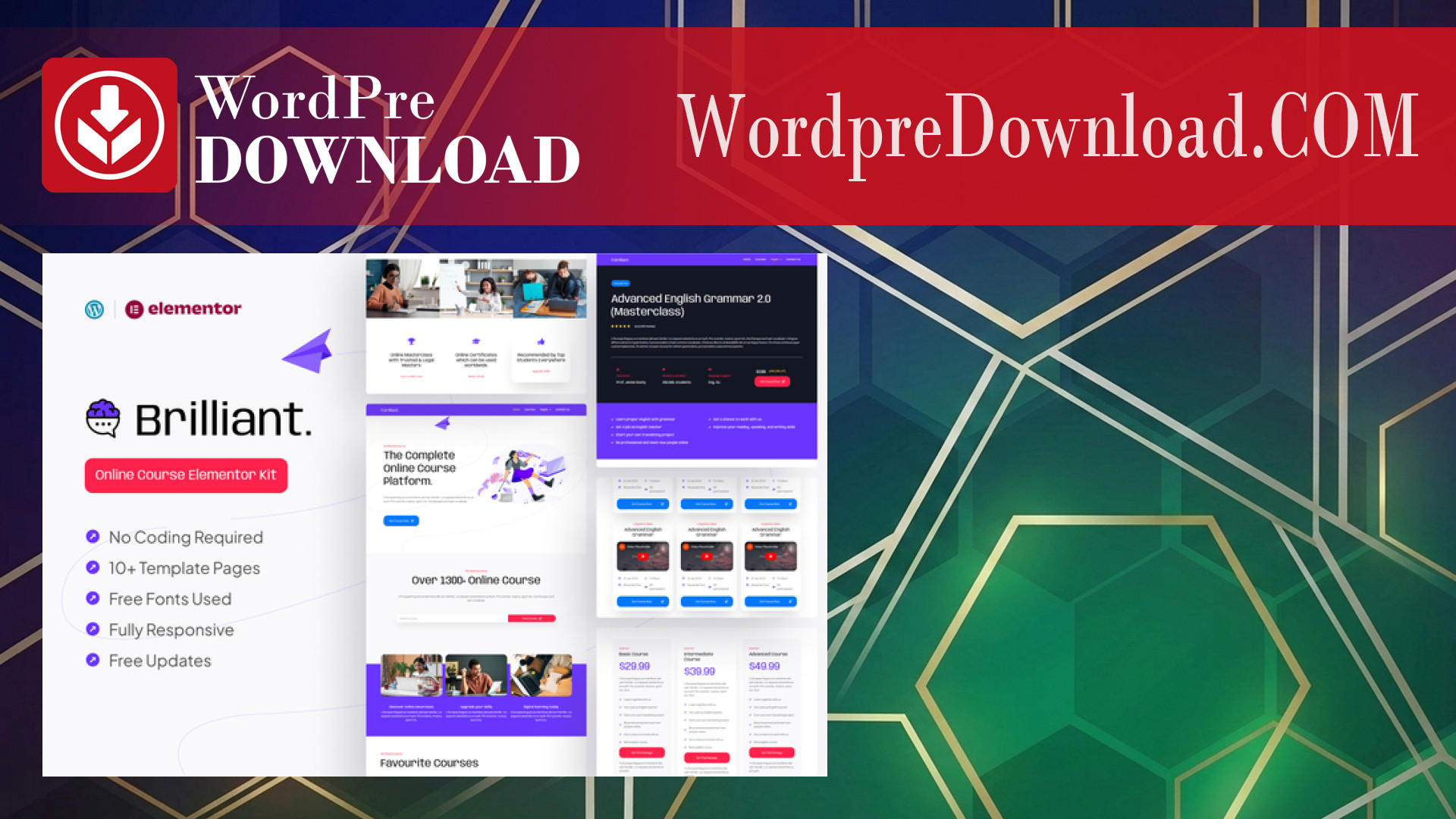 Brilliant – Online Course Elementor Pro Template Kit – WordpreDownload.COM