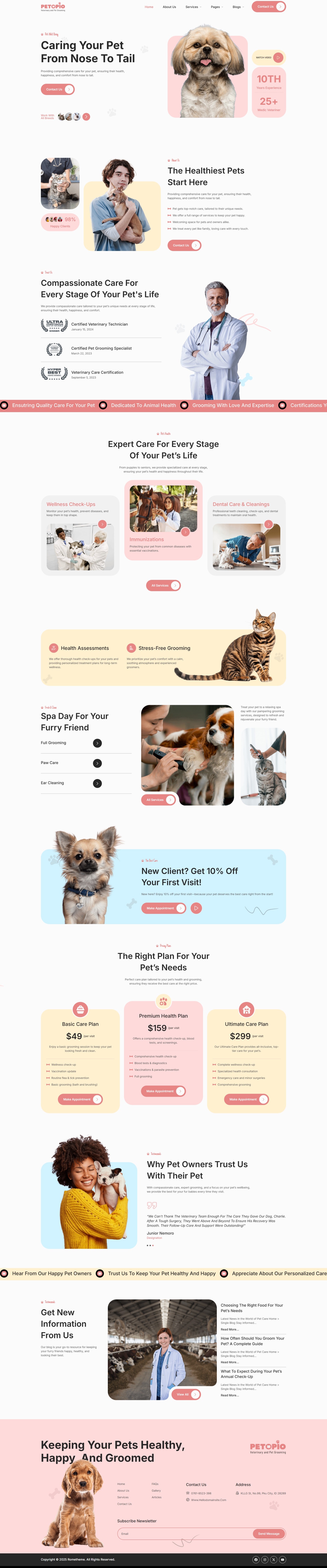 Petopio – Pet Grooming and Vetenary Elementor Template Kit – WordpreDownload.COM