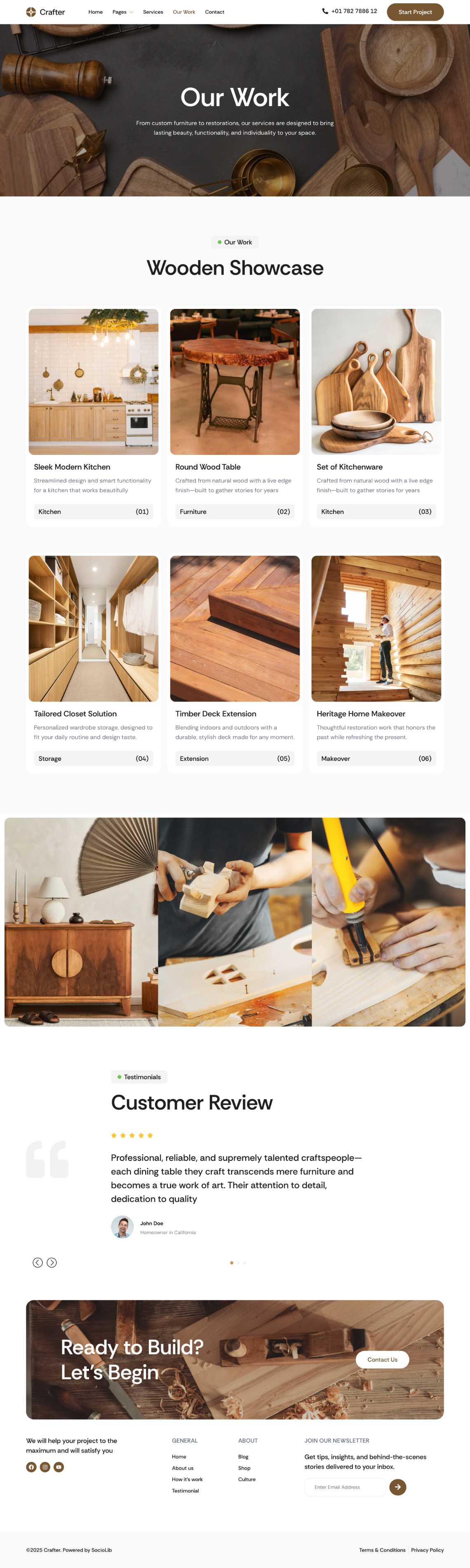 Crafter – Carpentry and Woodworking Elementor Template Kit – Wordpredownload.com